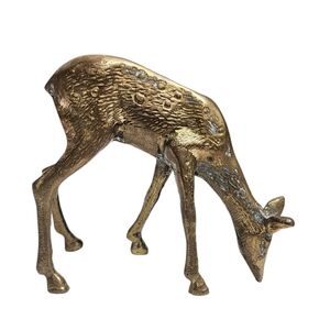 Vintage mid century solid brass doe